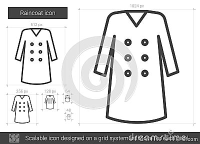 Raincoat line icon. Vector Illustration