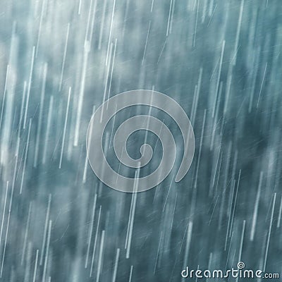 Raindrops falling against dark blue background, slow shutter speed Stock Photo