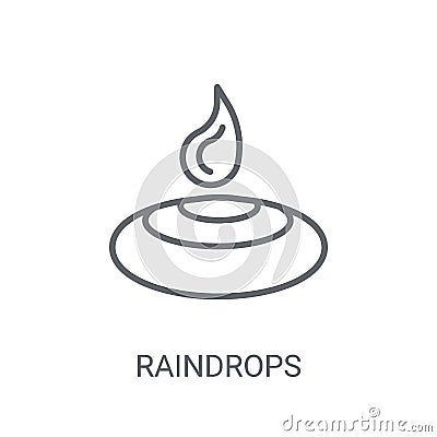 Raindrops icon. Trendy Raindrops logo concept on white backgroun Vector Illustration