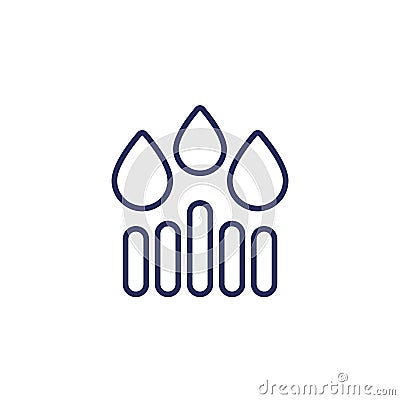Rainfall graph icon, line vector Vector Illustration