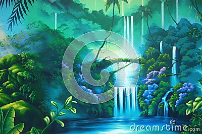 Rainforest background Stock Photo