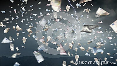 It is raining money. Mixed media Stock Photo