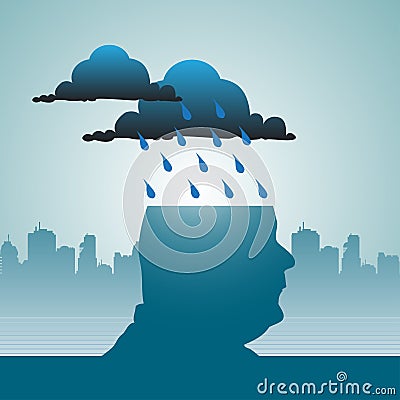 Raining in my mind Vector Illustration