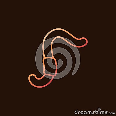 Rainworm or Earth-worm vector concept linear colorful icon Vector Illustration
