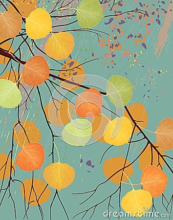 Rainy autumn Vector Illustration