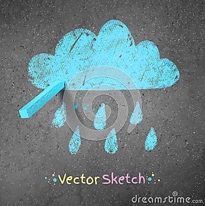 Rainy cloud Vector Illustration