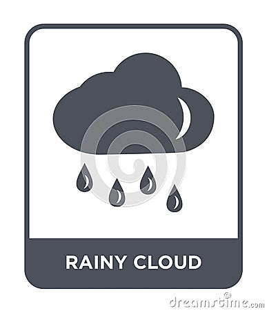 rainy cloud icon in trendy design style. rainy cloud icon isolated on white background. rainy cloud vector icon simple and modern Vector Illustration