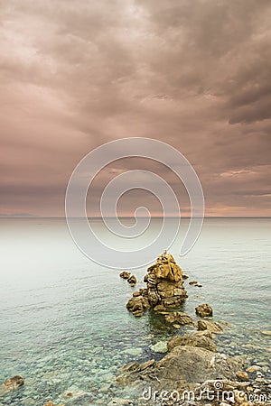 Rainy coastal landscape Stock Photo