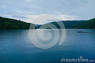 Rainy Day, Plitvice Lakes, Croatia Stock Photo