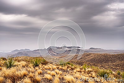 Rainy Day View from Sotol Vista Overlook Stock Photo