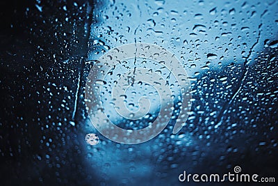 Rainy days, Dark storm weather,rain on the road Stock Photo