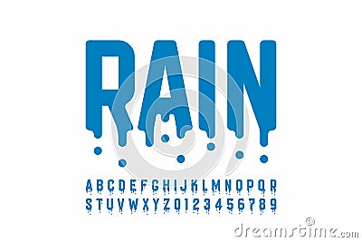 Rainy font design Vector Illustration