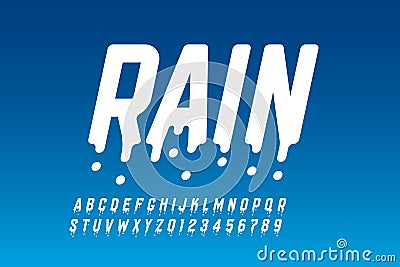 Rainy font design Vector Illustration