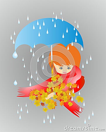 Rainy girl, Stock Photo