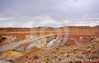 Rainy Painted Desert Stock Photo