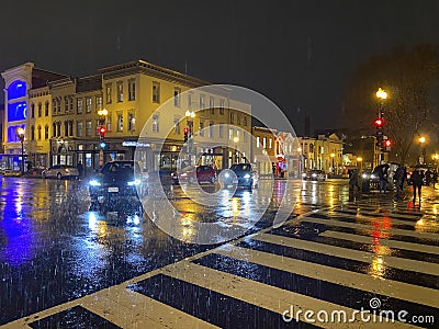 Rainy Sunday Night in Georgetown Editorial Stock Photo