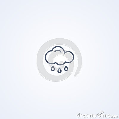 Rainy, vector best gray line icon Vector Illustration