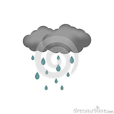 Rainy vector icon isolated on white background, Vector Illustration