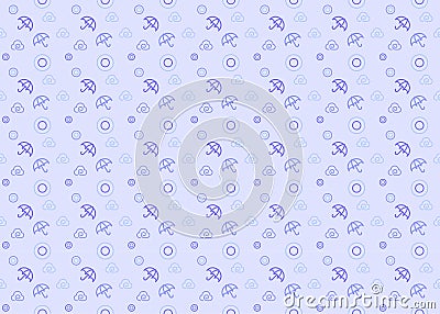 Rainy vector seamless pattern on purple background ep25 Cartoon Illustration