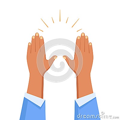 Raise Hands Gesture Composition Vector Illustration