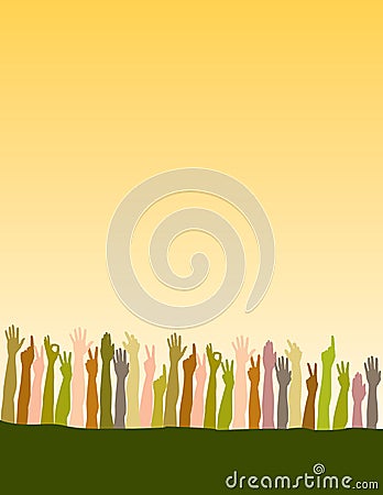 Raised arms and hands Vector Illustration