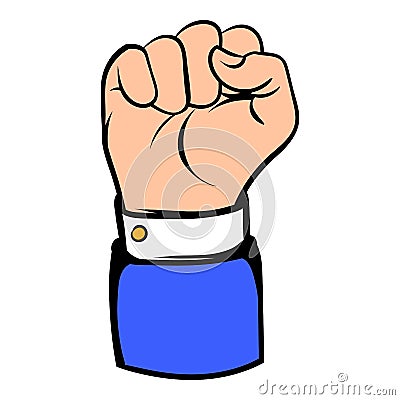 Raised fist, hand gesture icon, icon cartoon Vector Illustration