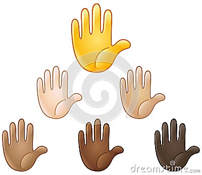 Raised hand emoji Vector Illustration