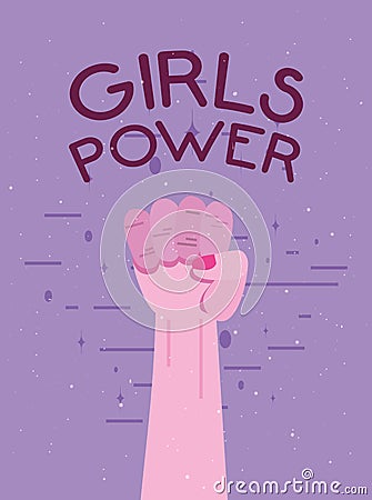 Girls power card Vector Illustration