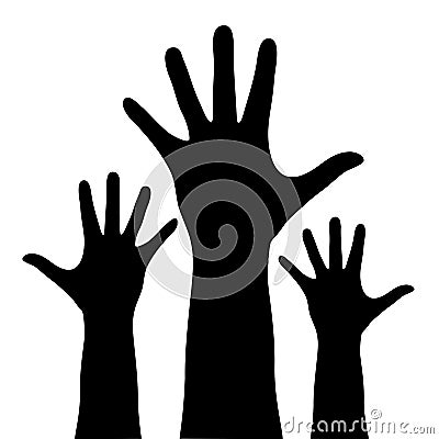 Raised hands Vector Illustration