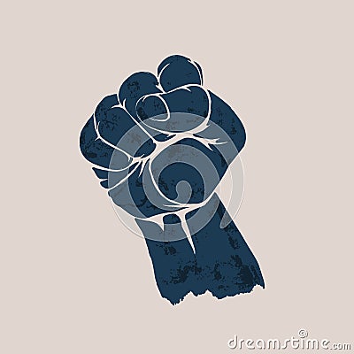 Raised up clenched fist Vector Illustration