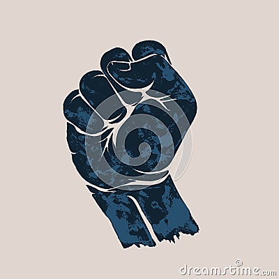 Raised up clenched fist Vector Illustration