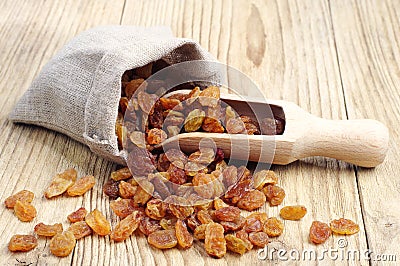 Raisin in a sack Stock Photo