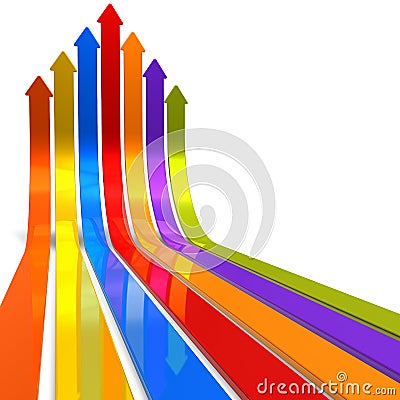 Raising color arrows Stock Photo