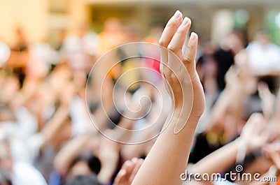 Raising Hands for Participation. Stock Photo