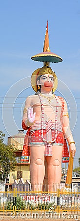 View of giant statue of Hanuman Editorial Stock Photo