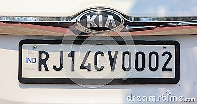 Rajasthan region Vehicle registration plate or number plate number Editorial Stock Photo