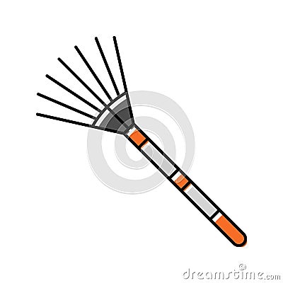 rake garden tool color icon vector illustration Cartoon Illustration