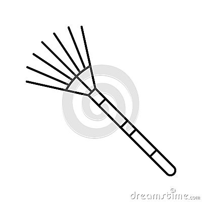 rake garden tool line icon vector illustration Cartoon Illustration