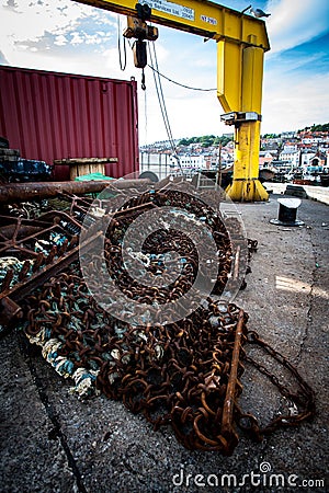 Scallop trawling rakes Editorial Stock Photo