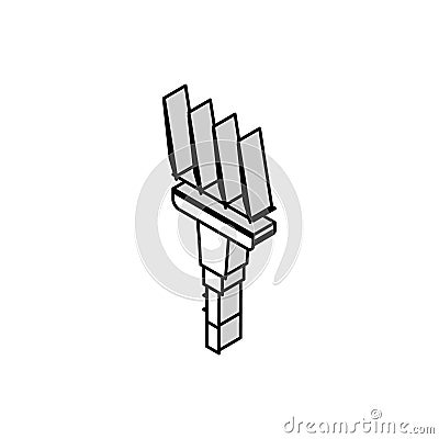 rakes farmer accessory isometric icon vector illustration Vector Illustration