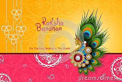 Rakhi background for Indian festival Raksha bandhan celebration Vector Illustration