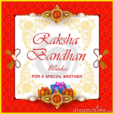 Rakhi background for Indian festival Raksha bandhan celebration Vector Illustration