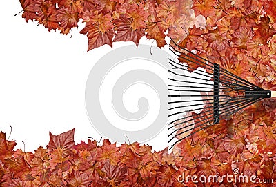 Raking leaves Stock Photo