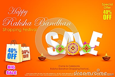 Raksha bandhan shopping Sale Vector Illustration