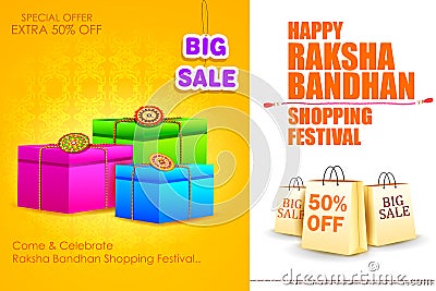 Raksha bandhan shopping Sale Vector Illustration