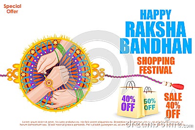 Raksha bandhan shopping Sale Vector Illustration