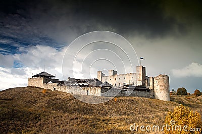Rakvere mystical medieval castle in autumn Stock Photo