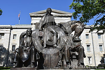 Raleigh, NC: Three Presidents Sculpture Editorial Stock Photo
