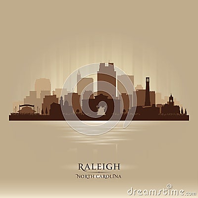 Raleigh North Carolina city skyline vector silhouette Vector Illustration