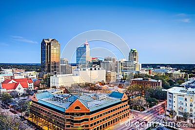 Raleigh, North Carolina Downtown Skyline Stock Photo